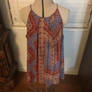 Violet & Claire Halter Top Red Blue Size Large